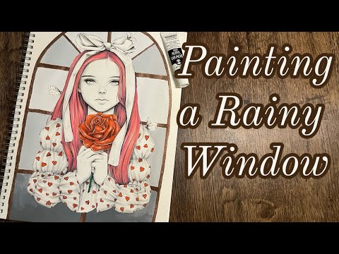 How to paint a Rainy Window using Turner acrylic gouache PART 1