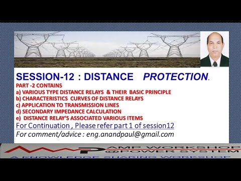 SESSION12 PART2: DISTANCE RELAYS, PRINCIPLE, CHRACTERISTICS & USE (Impedance,Reactance, Mho,Lenti.)