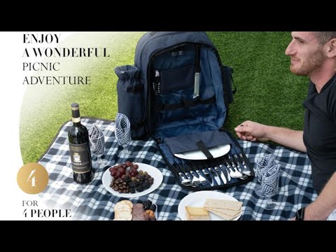 Savvy Comfort Picnic Backpack Set for 4 Person | $100k Bonuses in Description