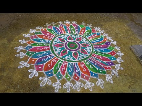 semple festival sakranthi free heand rangoli ll easy rangoli muggulu ll