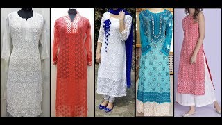 Chikankari Kurtas Latest Design ||  Chikankari Kurtas 2019 ||  Lucknow Chickenkari Suit