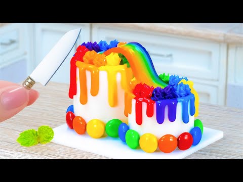 Amazing Rainbow Cake  | Decorating Satisfying Chocolate Cake Miniature🌈🎂