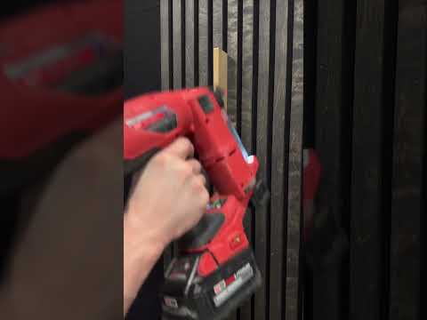 Sauna in my garage slat panel wall install #diy #diyprojects #sauna