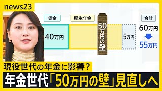 年金世代「50万円の壁」見直しへ　シニア世代の働き控え解消目的も…現役世代の年金給付額減少に懸念の声【news23】｜TBS NEWS DIG