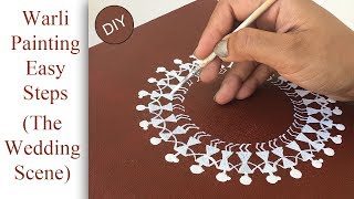 How to make warli painting |  DIY warli wedding scene on canvas