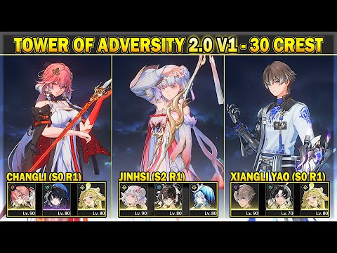 Jinhsi, Changli, Xiangli Yao - Tower of Adversity 2.0 Phase 1 - 30 Crest | Wuthering Waves