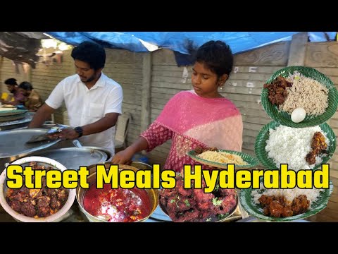 Cheapest Roadside Unlimited Non Veg Meals #auntymeals Hard Working Women Selling Street Food