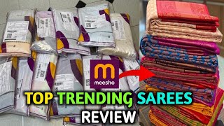 Huge meesho saree haul | Top trending sarees collection from meesho | Wedding & festival saree hual