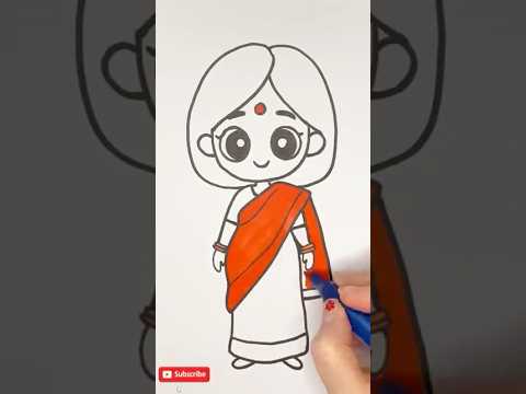 How to Draw a Cute Indian Girl 👧🎨