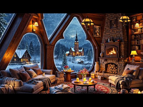 Cozy Winter Cabin Getaway Ultimate ❄️ Gentle Jazz Music & Crackling Fire to help you Drift into Deep