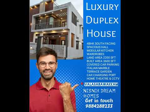 New Duplex House I  4BHK I Valasarawakkam IChennai I NISNIK DREAM HOMES I