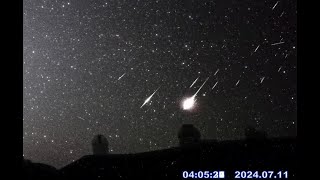 ハワイ・マウナケア星空ライブカメラ 2024年7月11日UTの流星ダイジェスト/Meteors over Maunakea, Hawaii, July 11, 2024 UT: 流星クラスタ！