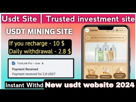 New Usdt Earning Site 😇 Usdt Mining Site Usdt Earning plateform 2024 🤑 Free Usdt 💲 Usdt Investment💲