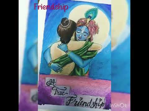 Lord Krishna and Sudama painting #oil pastel colours#