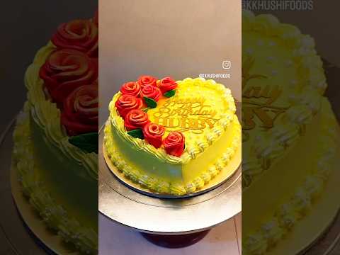 Birthday special heart shape cake design | Anniversary Special Cake #kkhushifoods #shorts