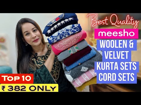 🌺Meesho Top 10 Kurtis/Kurta Dupatta Set/Cord Set haul Starting ₹382🌺Embroidery Special kurti #meesho