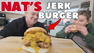 Nat's Super Delicious Jerk Burger with Gravy