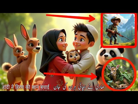 ھادی نے بچائی ہرن کی جان | Hadi saved the deer's life | हादी ने हिरण की जान बचाई | urdu hindi story