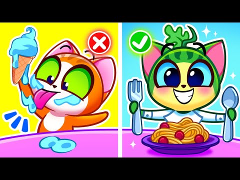 Strawberry VS Watermelon Kitten 🍓 Good Habits for Toddlers + More Educational Cartoons 😻 Purr-Purr