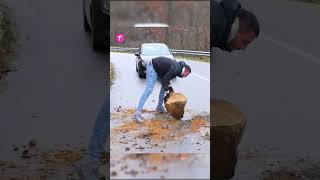 Heroic Act Clearing the Road for Everyone’s Safety! #shorts