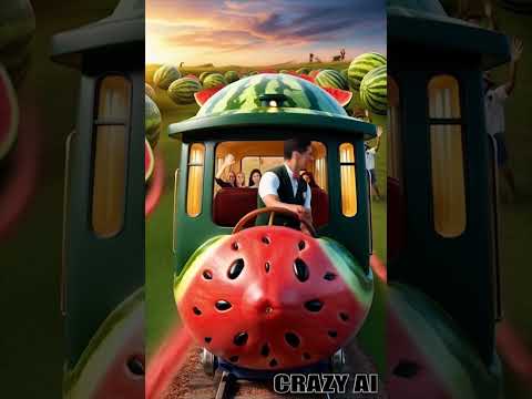 Crazy Monkey on a Watermelon Train 🚂🍉 | Comedy Adventure! || #shorts #viralvideo  #funny #crazyai