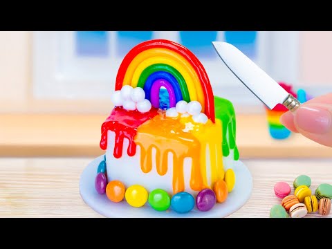 Amazing RAINBOW Cake Satisfying Miniature | Decorating Rainbow Tiny Cake💛💚💙❤