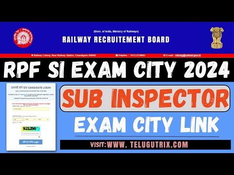 RRB RPF SI City intimation slip Download 2024 | How to Download RPF SI Admit card Exam center