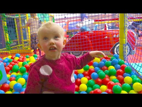 Indoor Playground Family Fun for Kids Part 2 with Spelling - Ball Pits, Inflatables, Climbing Wall