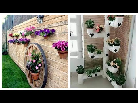 Garden pots, make spiral hanging flower pots for garden, small backyard, flower pots