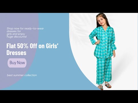 Latest Summ Girls Dresses Flat 50% off by HAMZ