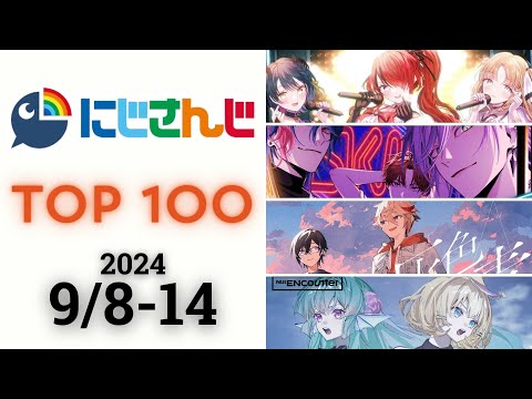 【2024/9/8-14】にじさんじ 歌ってみた&オリジナルソング 週間再生数ランキング TOP 100 + 新曲