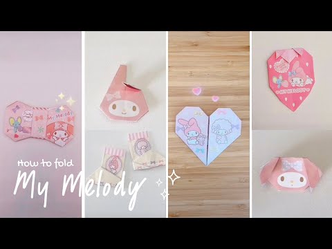 How to fold Sanrio MyMelody 🎀 | Paper fold compilation #compilation #paperfold