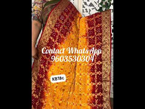 💥Pure banarasi crepe silk with allover handmade bandhini with checks weaving meena butis💥r#ytshorts#