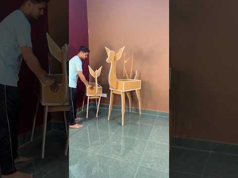 🦌Three Deer Decorative Piece — Cardboard Craft | #short #youtubeshort #reel #viral #trending #diy