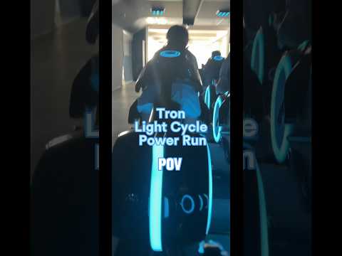 POV Tron Lightcycle Power run in Magic Kingdom #magickingdom #disneyworld #shortsfeed #shorts