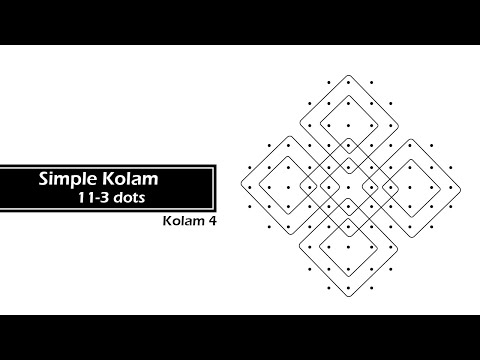 Simple Kolam l l Easy Kolam 11 - 3 dots- Kolam 4 l l Easy Kolangal for Beginners