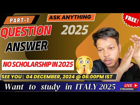 Study in Italy 2025 | Live Q&A | Admission Process, Documents, Scholarships for Italian Universities