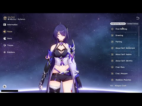 ACHERON ALL VOICE LINES (ENGLISH)