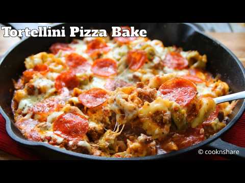 Pasta-tively’ Great! Cheesy Ground Beef Tortellini Pizza Bake!