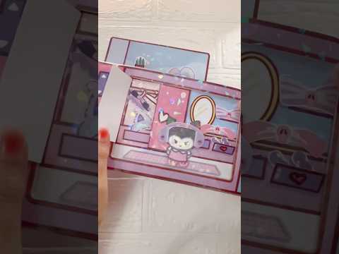 How I make Sanrio Kuromi Squishy Nintendo Switch Dollhouse out of paper | ASMR Part 2/2 #shorts