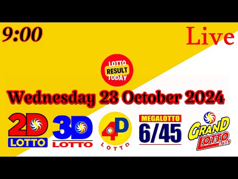 Today Live PCSO 9pm Lotto Results Wednesday 23 October, 2024