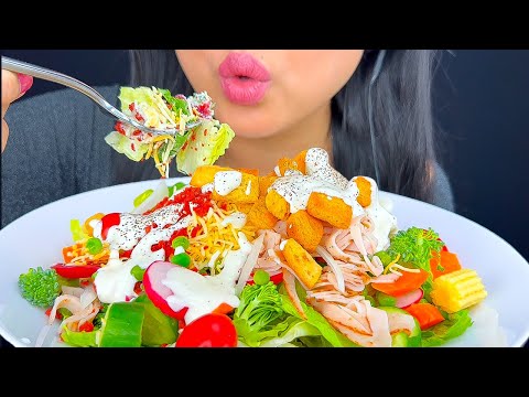 ASMR CRISPY CHEF SALAD *REQUESTED* | CRUNCHY EATING SOUNDS | MUKBANG | ASMR PHAN