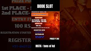 BOOK SLOT  #freefiretournementlive #fftournament #tournament #totalgaming #foryou #viralshort #ff