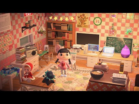 ASMR Typewriter typing sound in Animal Crossing| Deadline for Thesis at midnight | BGM: Soulful KK