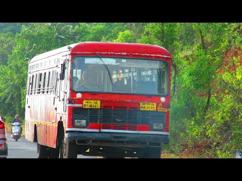 MSRTC:GANPATIPULE BEACH ~GANPATIPULE~MIRAJ MSRTC BUS NEAR GANPATIPULE RATNAGIRI BEACH BEAUTIFUL VIEW