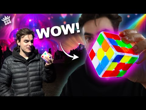 I took a LIGHT-UP Rubik's CUBE to a FESTIVAL! ShengShou Lustrous Light-Up 3x3!