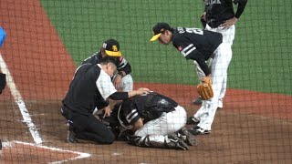 海ちゃん大丈夫かな💦ホークス海野隆司本塁交錯で交代‼️外崎修汰とクロスプレー💦2024.7.20⚾️西武ライオンズ対ソフトバンク