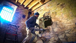 Uncovering a basement opening concreted shut for 70 years.