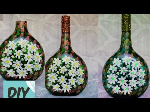 Bottle Painting With Acrylic Colours || [DIY] || Wayanadan Recipe