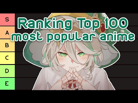 Tierlist ranking top 100 anime but you can't disagree with me because it's my birthday (week)!!!